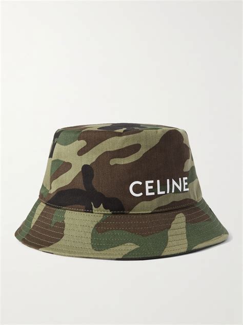 celine bucket hat camo|Celine straw bucket hat.